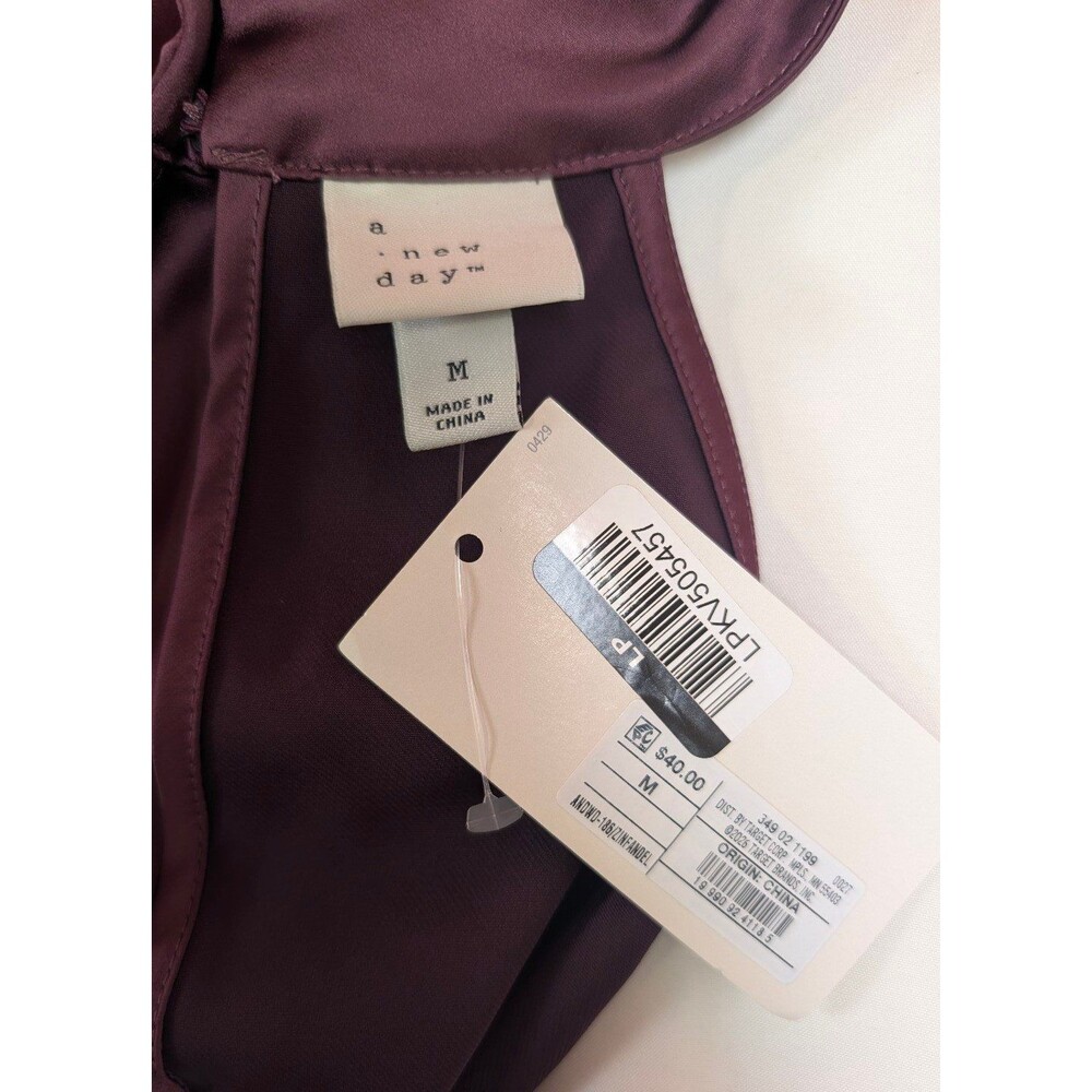 Women's A New Day Midi A-Line Sleeveless Dress Wine Red Medium - Picture 9 of 10